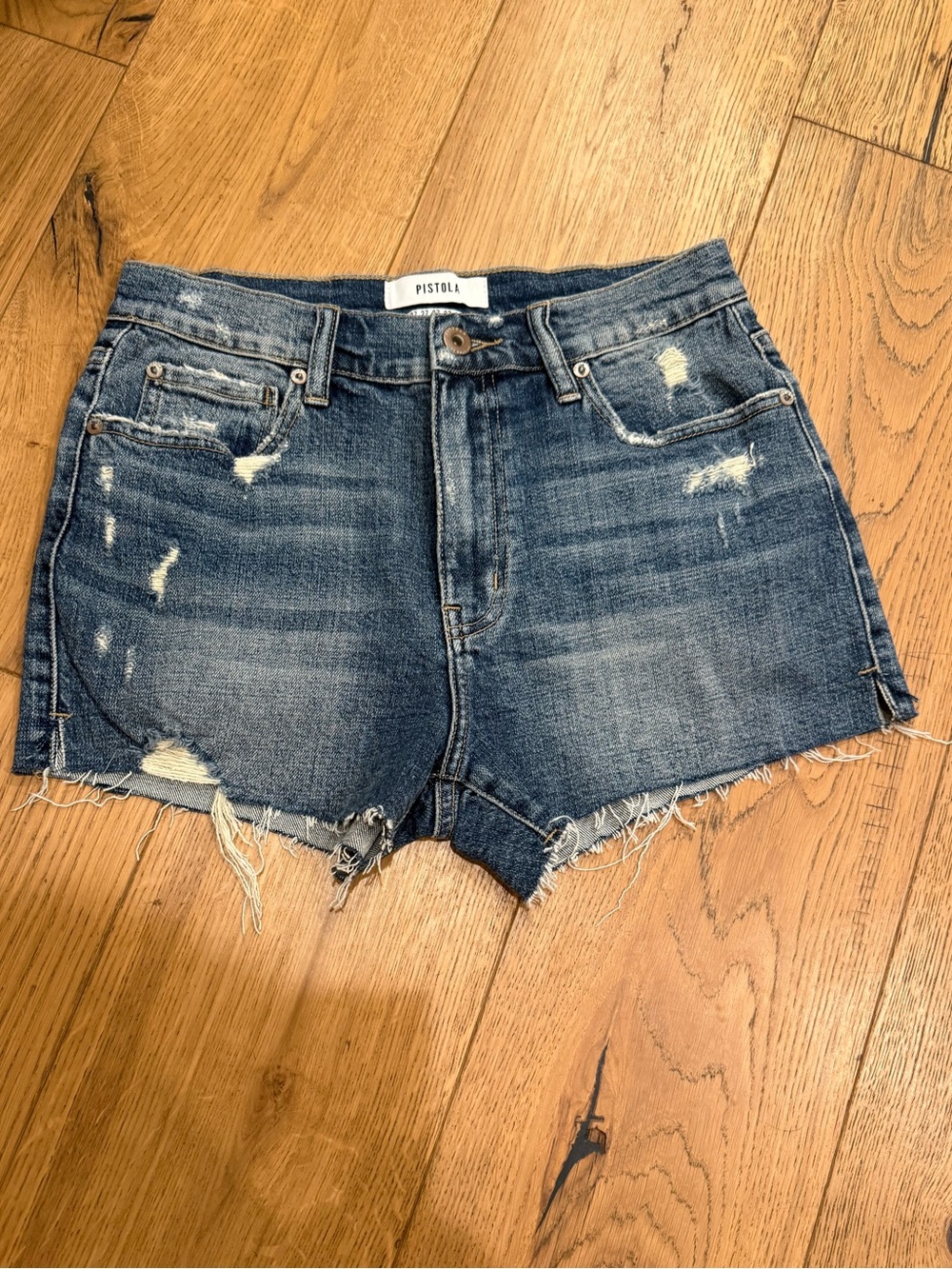 Pistola Winston High Rise Cut Off Denim Shorts, NWT